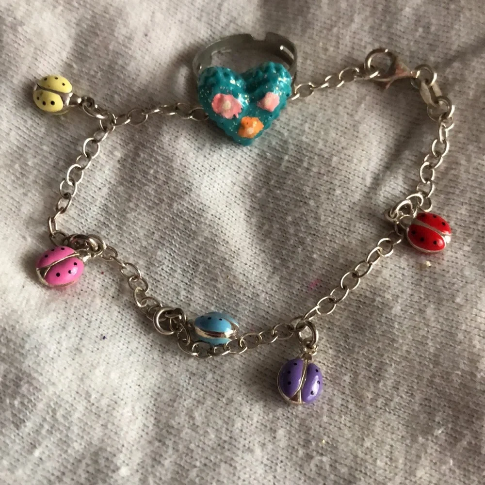 Charm Bracelet and Heart Ring